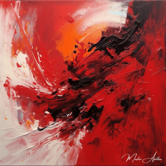 «Tabla contemporánea abstracta roja Lala» Pinturas abstractas contemporáneas