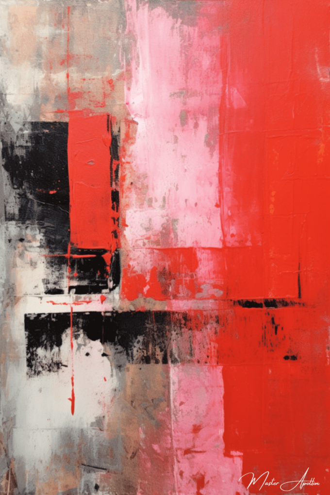 «Amistad roja en la pintura abstracta contemporánea» Pinturas abstractas contemporáneas