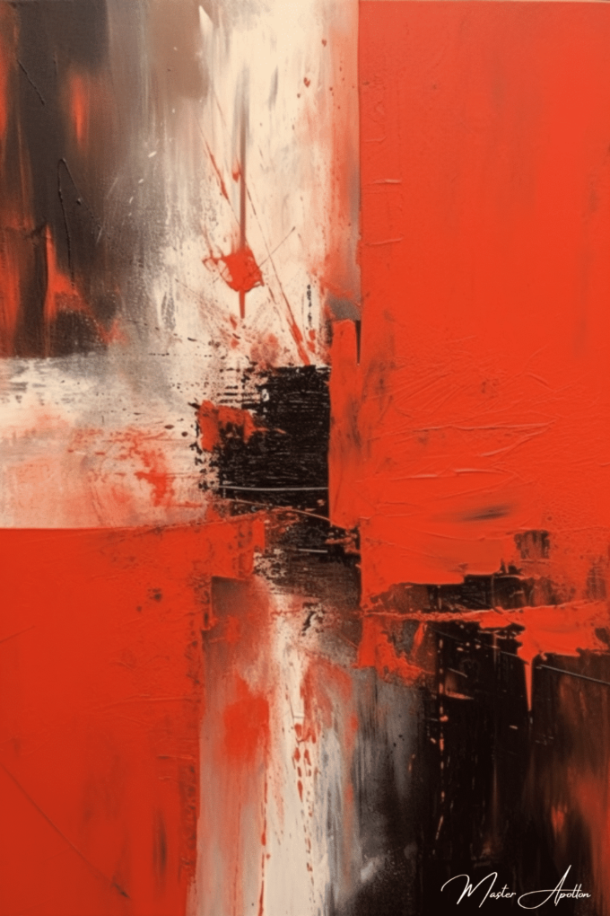 Pintura abstracta contemporánea roja de guerra Pinturas abstractas contemporáneas