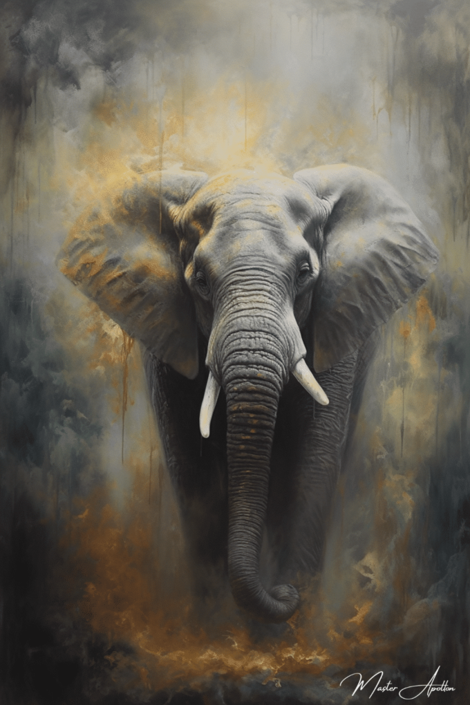 Tabla contemporánea de animales elefante Lola Pinturas al óleo contemporáneas