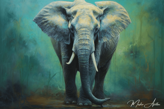 Tabla contemporánea de animales elefante alfa Pinturas al óleo contemporáneas