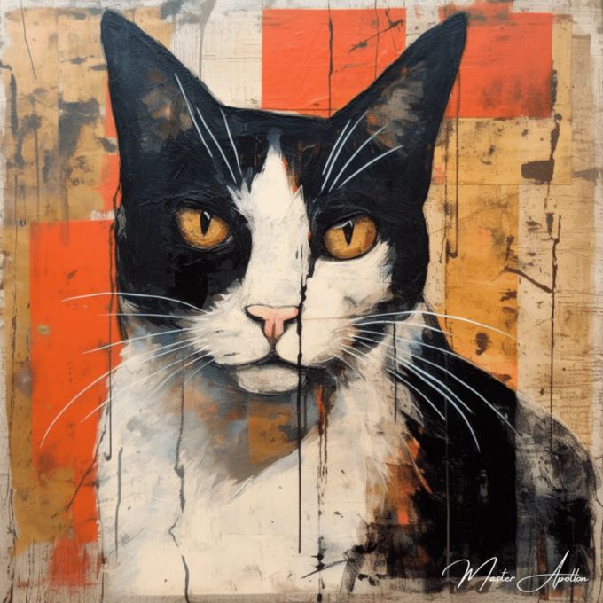 Cuadro contemporáneo gato Félix Pinturas al óleo contemporáneas