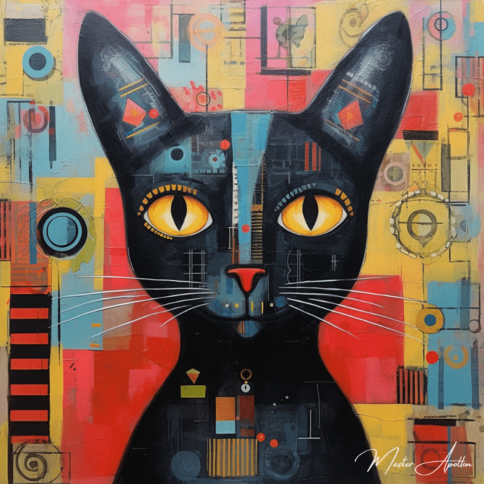 Tabla contemporánea gato miau Pinturas al óleo contemporáneas