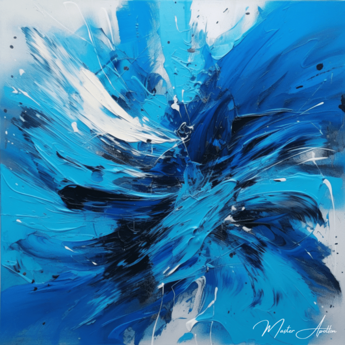 Mesa moderna azul X Pinturas abstractas contemporáneas