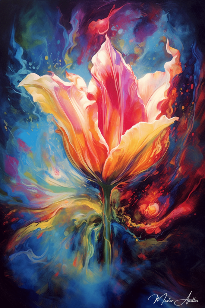 Pintura de flores contemporánea energética Pinturas al óleo contemporáneas