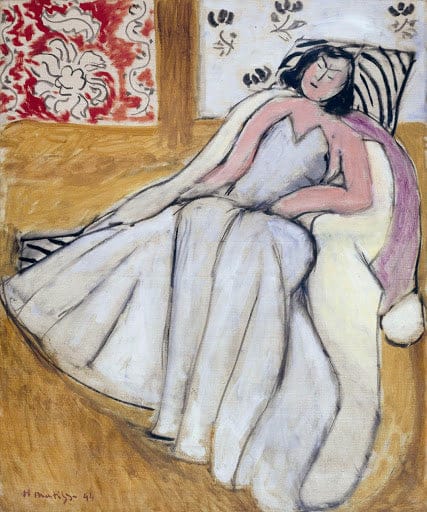 Joven mujer con abrigo blanco – Matisse Henri Matisse 70x85