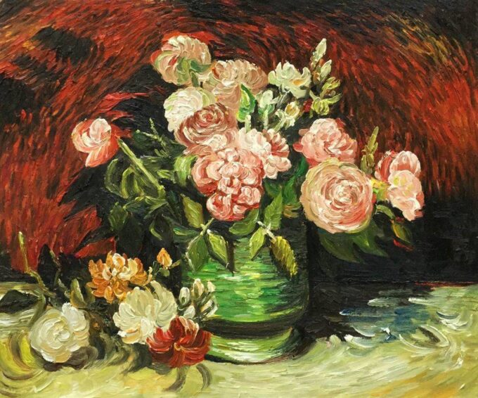 Peonías y rosas – Van Gogh Vincent Van Gogh 85x75