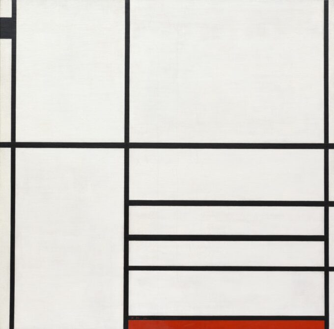 Composición en blanco, negro y rojo – Mondrian Piet Mondrian 70x70