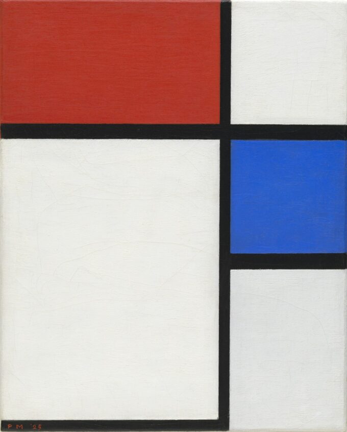 Composición con rojo y azul – Mondrian Piet Mondrian 70x85