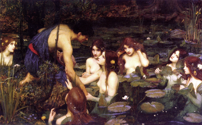 Hylas y las Ninfas – John William Waterhouse Cuadros Populares 105x70