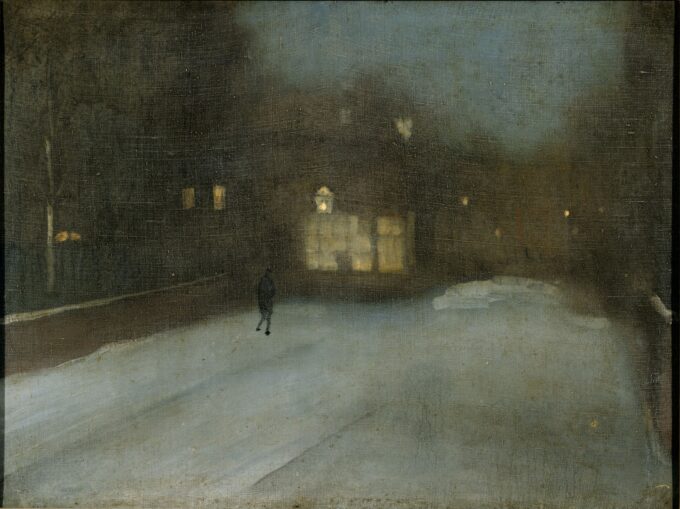 Nocturno en gris y oro: Chelsea Snow – James Abbott McNeill Whistler James Abbott McNeill Whistler 85x75