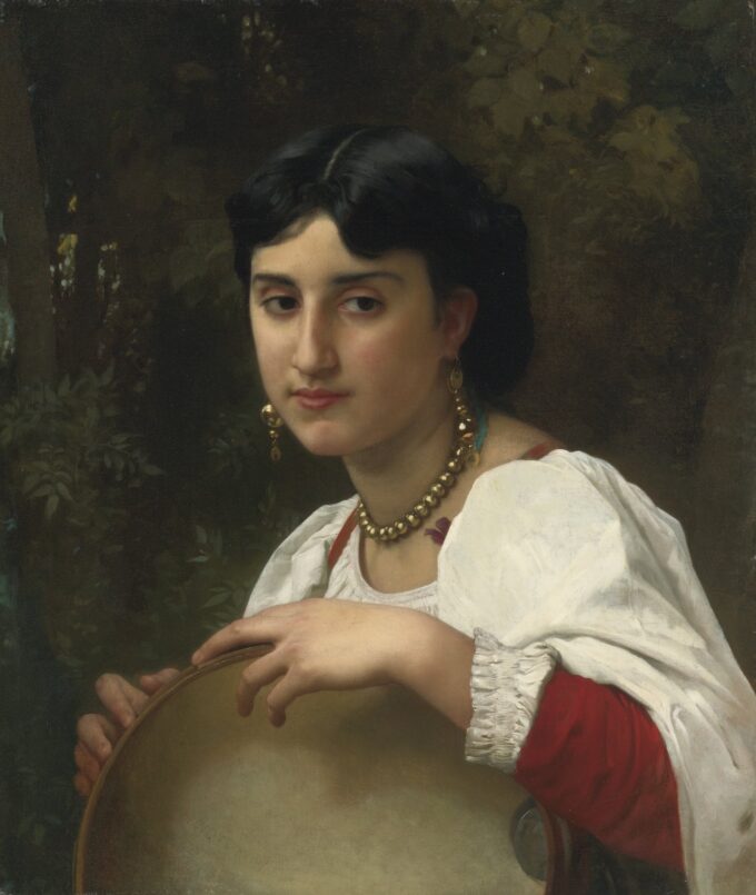 Mujer italiana con pandereta – William Bouguereau William Bouguereau 70x85