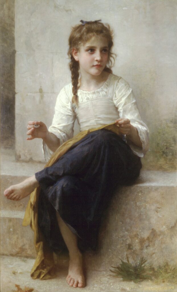 Joven chica cosiendo – William Bouguereau William Bouguereau 70x105