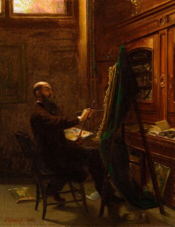 Worthington Whittredge en su estudio de Tenth Street – Emanuel Leutze Emanuel Leutze