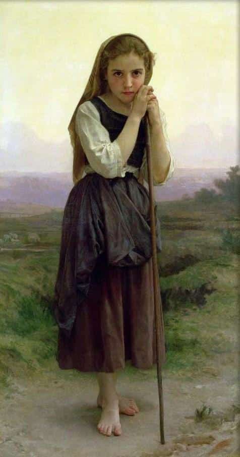 Una pequeña pastora – William Bouguereau William Bouguereau 70x140