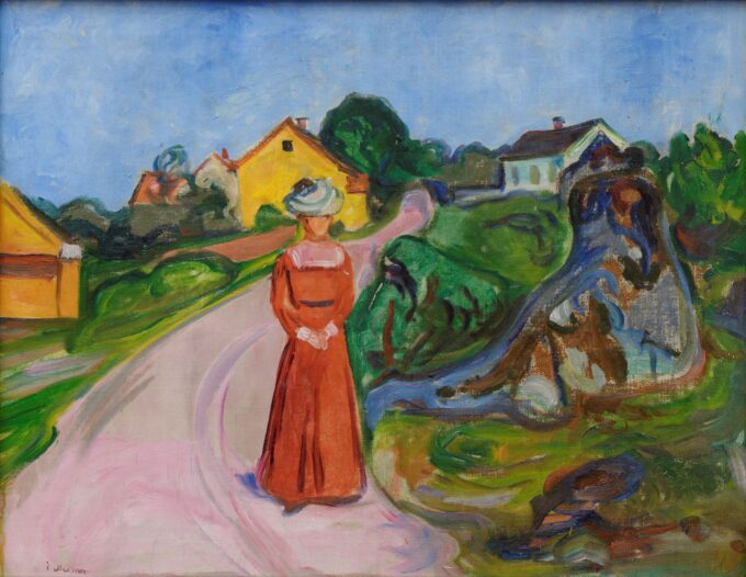 Mujer en vestido rojo – Edvard Munch Edvard Munch 85x75