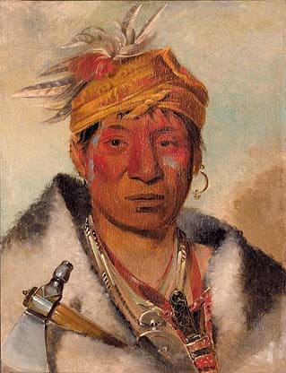 Ah-yaw-ne-tak-oár-ron, un Guerrero – George Catlin George Catlin