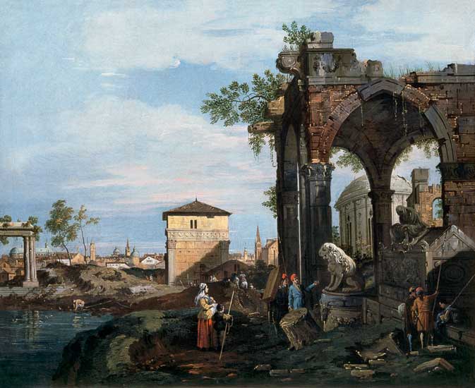 Canaletto, Capricho y ruinas clásicas – Giovanni Antonio Canal Giovanni Antonio Canal 70x85