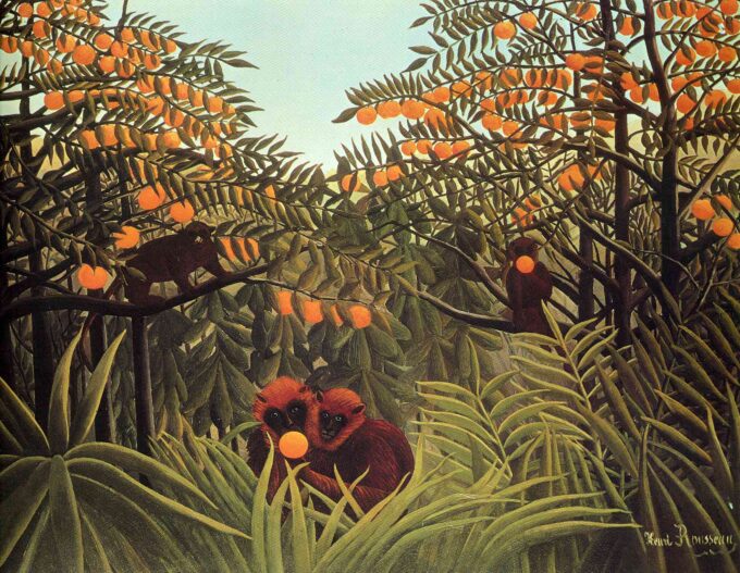 Monos en la naranjera – Henri Rousseau Henri Rousseau 85x75