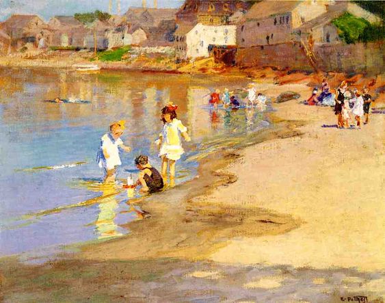 En la playa de Edward Henry Potthast Edward Henry Potthast 85x75