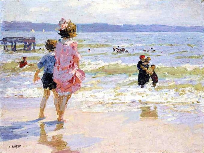 En la orilla del mar – Edward Henry Potthast Edward Henry Potthast 85x75