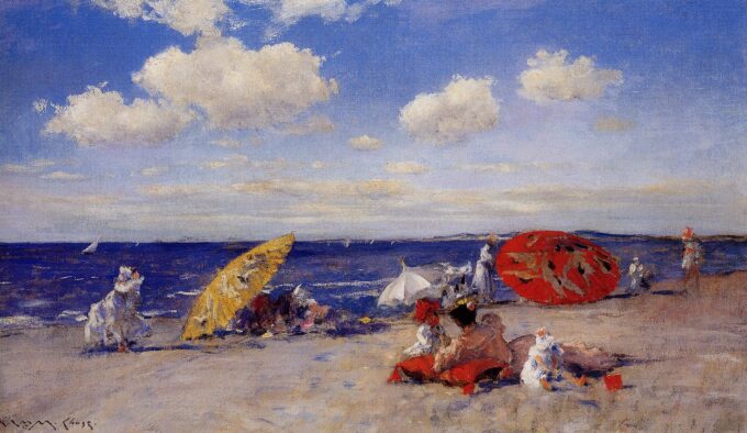 En la playa – William Merritt Chase William Merritt Chase