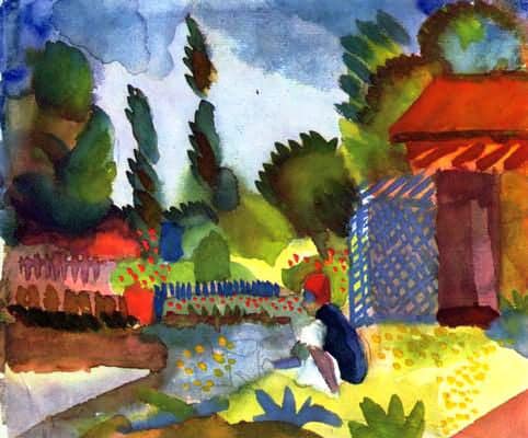 Paisaje de Túnez con un árabe sentado – August Macke August Macke 85x75