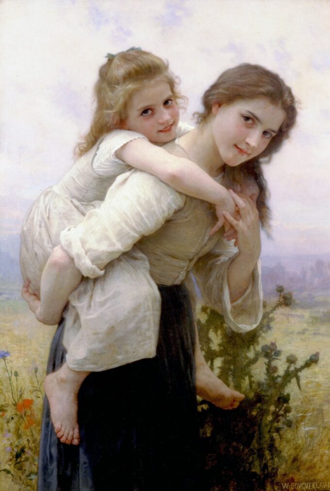 «No demasiado pesado de llevar – William Bouguereau» William Bouguereau 70x105