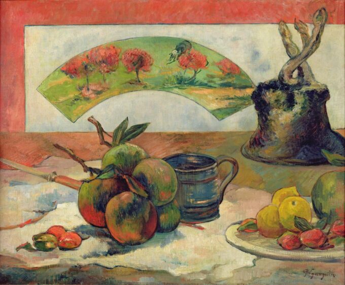 Naturaleza muerta con un abanico – Paul Gauguin Paul Gauguin 85x75