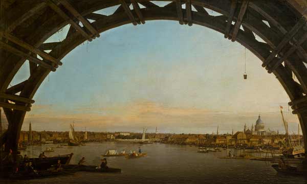 Londres visto a través de un arco del puente de Westminster – Giovanni Antonio Canal Giovanni Antonio Canal 120x70