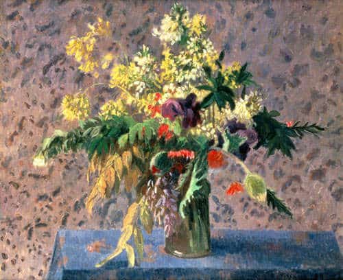 Ramo de flores con capullos de amapolas e iris – Camille Pissarro Camille Pissarro 85x75