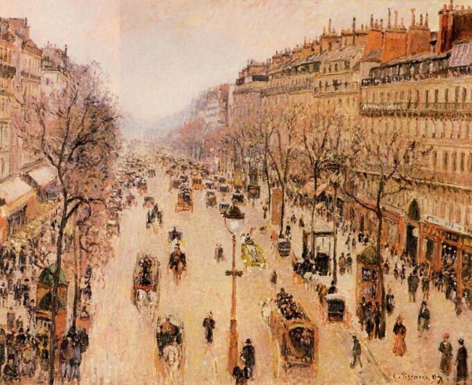 Boulevard Montmartre Mañana, tiempo gris – Camille Pissarro Camille Pissarro 85x75