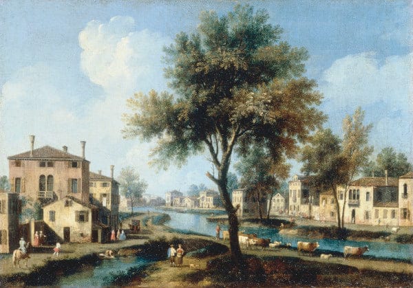 Vista de un pueblo en el Brenta – Giovanni Antonio Canal Giovanni Antonio Canal 105x70