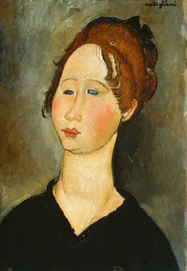 Mujer burgundy – Amedeo Modigliani Amedeo Modigliani