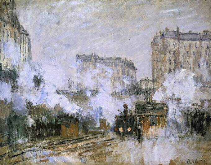 Exterior de la estación de tren de Saint-Lazare, llegada de un tren – Claude Monet Claude Monet 85x75