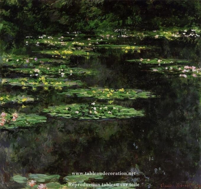 Nenúfares negros – Monet pintura "Les Nymphéas" de Claude Monet 70x70