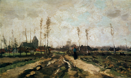 Paisaje con una iglesia y casas, Nuenen – Van Gogh Vincent Van Gogh 120x70