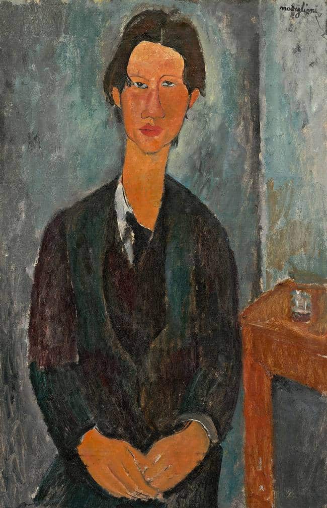 Soutine sentado en una mesa – Amedeo Modigliani Amedeo Modigliani