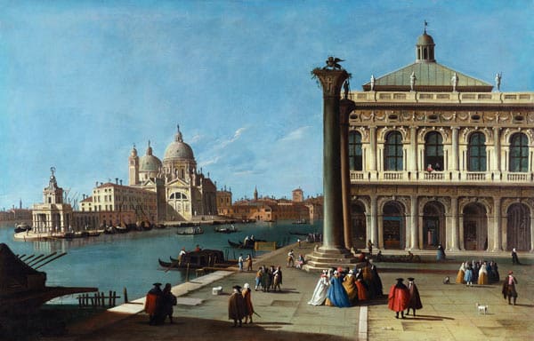 Entrada del Gran Canal, Venecia, con la Piazzetta y la iglesia de Santa María de la Salud – Giovanni Antonio Canal Giovanni Antonio Canal 105x70