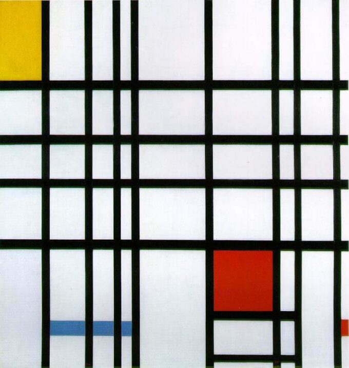 Composición con rojo, amarillo y azul – Mondrian Piet Mondrian 70x70