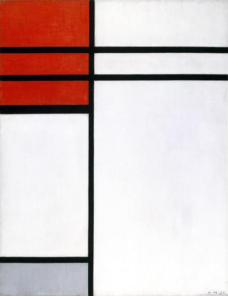 Composición con rojo – Mondrian Piet Mondrian 70x85