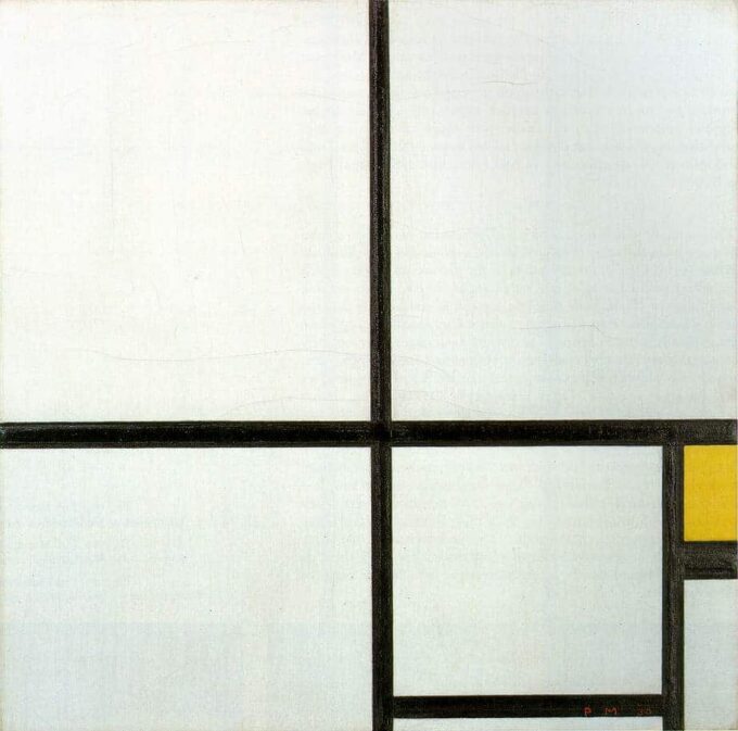 Composición con amarillo – Mondrian Piet Mondrian 70x70