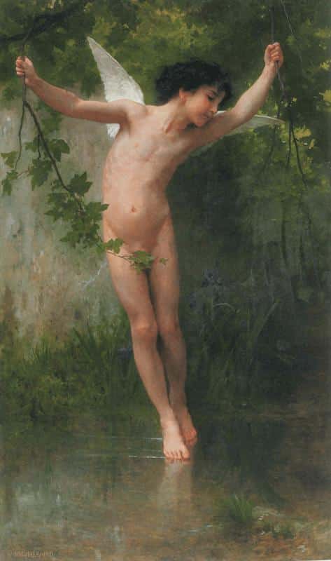 Cupido volando sobre el agua – William Bouguereau William Bouguereau 70x120