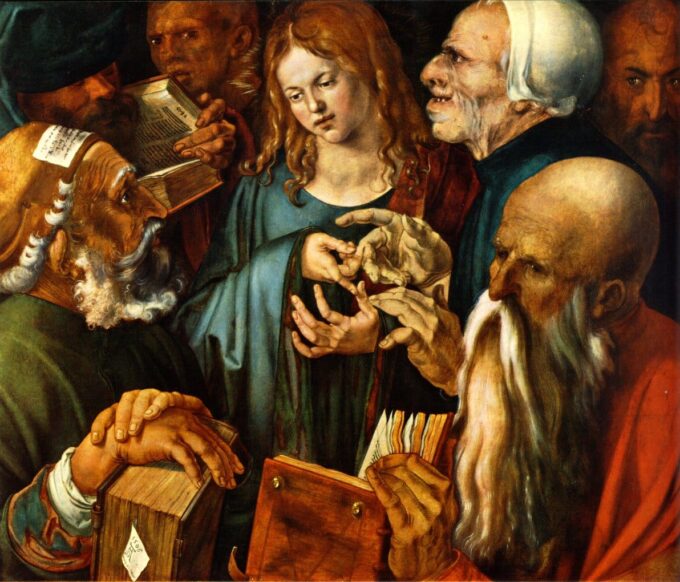 Jesús entre los doctores – Albrecht Dürer Albrecht Dürer 85x75