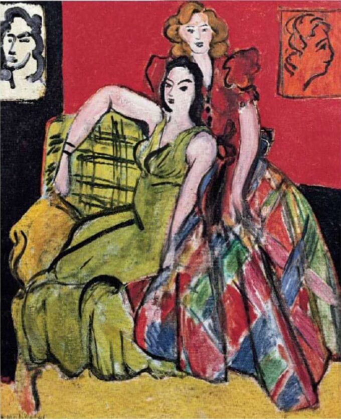 Dos chicas: La falda amarilla y la falda de cuadros – Matisse Henri Matisse 70x85