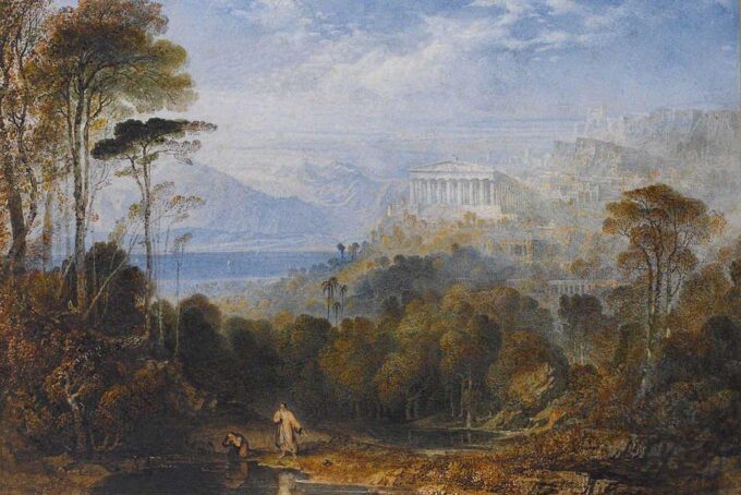 Diógenes arroja su copa – John Martin John Martin 105x70