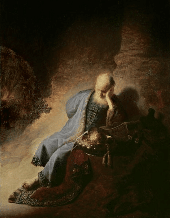 Jérémie lamentándose por la destrucción de Jerusalén – Rembrandt van Rijn Cuadros Populares 70x85