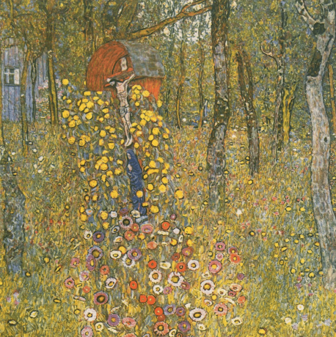 Jardín de campo con cruz – Gustav Klimt Gustav Klimt