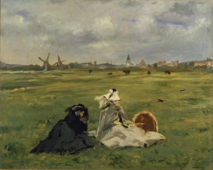 Mujer y madre del artista en un prado – Edouard Manet Édouard Manet 85x75