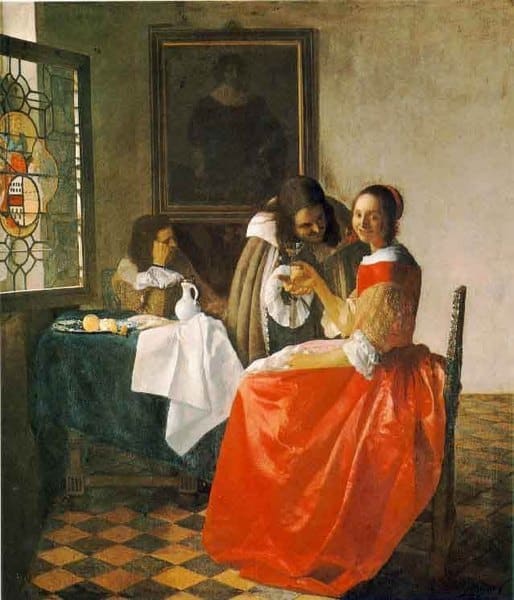 La joven con la copa de vino – Johannes Vermeer Cuadros Populares 70x85